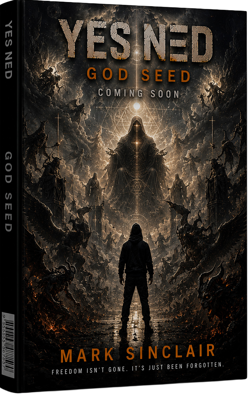 God Seed book cover, Book Seven of the YES NΞD series